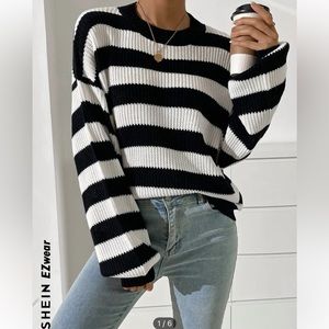 SHEIN EZwear Striped Pattern Sweater